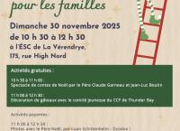 Affiche promotionnelle journée d'activités familiales de Noël