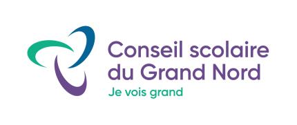 logo en lettres mauves et vertes