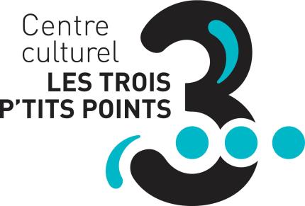 Logo du Centre culturel les trois petits points en noir et bleu